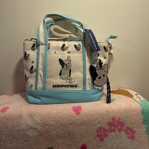 Aeropostale Aero Pug dog tote crossbody purse BNWT